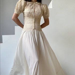Vintage 1930’s Silk & Lace Wedding Dress